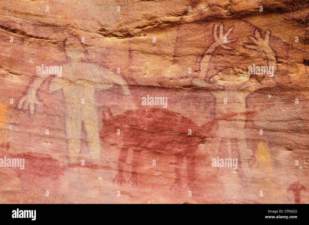 L'art rupestre, Split Rock, Leura, Queensland, Australie, Pacifique Banque D'Images