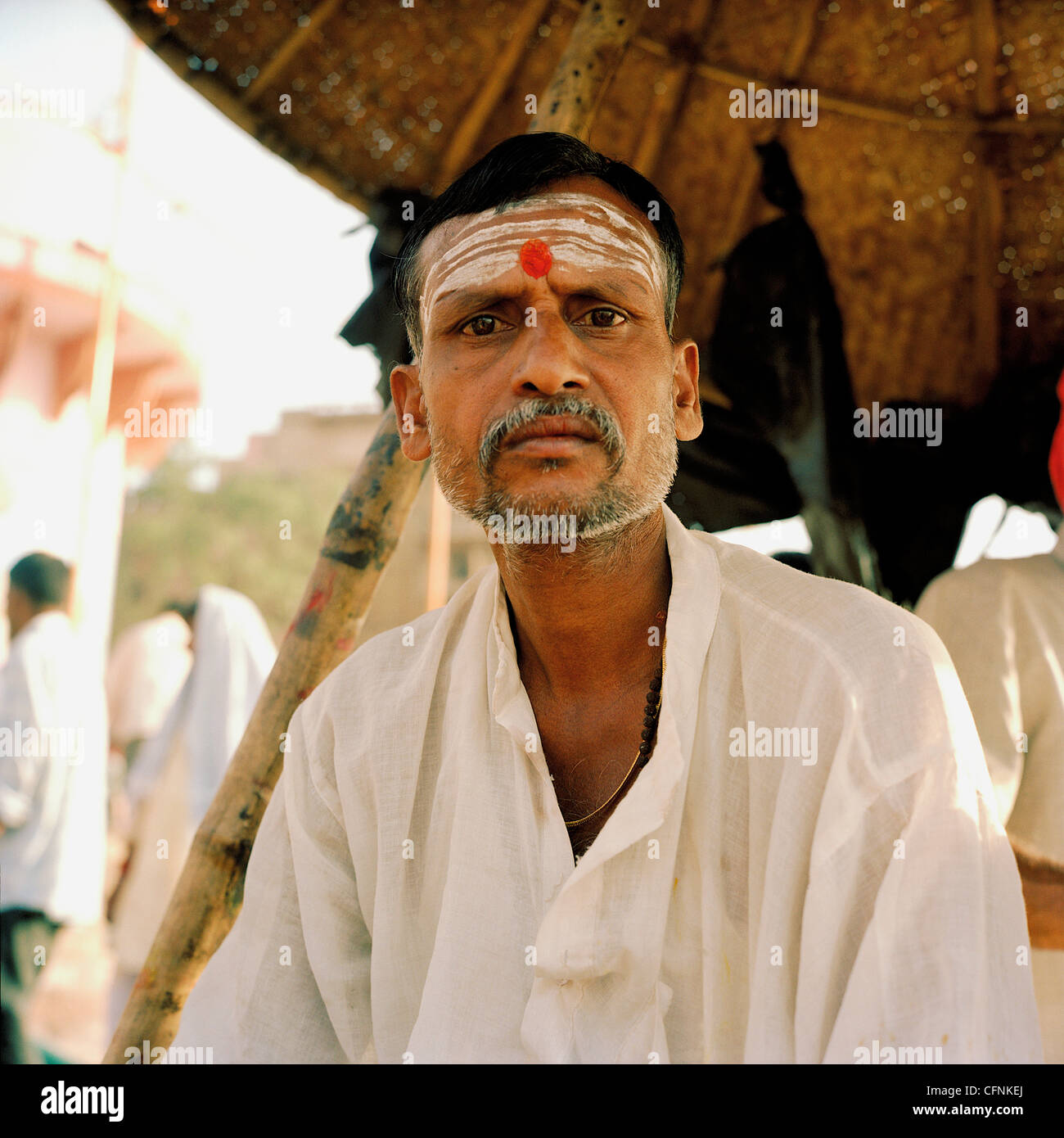 L'homme hindou indien, Varanasi, fleuve Ganges Banque D'Images
