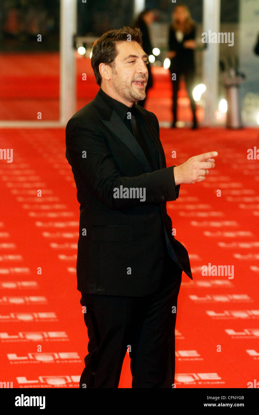 L'acteur espagnol Javier Bardem arrive à la Goya Cinema Awards 2011 cérémonie au Théâtre Royal de Madrid, Espagne - 13.02.11 Banque D'Images