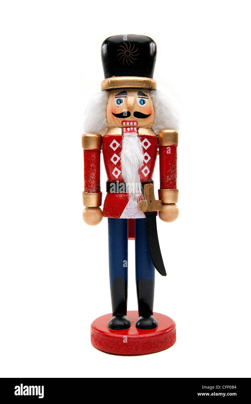 Figurine traditionnels Casse-noisette Noël portant un uniforme de style militaire ancien Banque D'Images