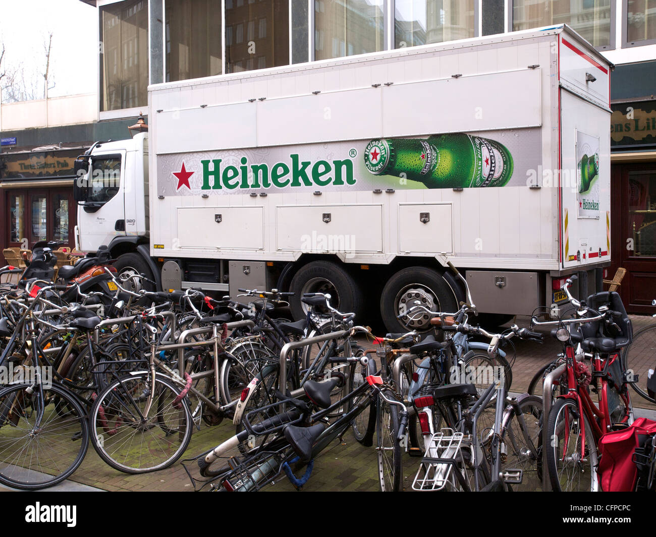 Des camions de livraison de l'Heineken, Amsterdam, Pays-Bas Banque D'Images