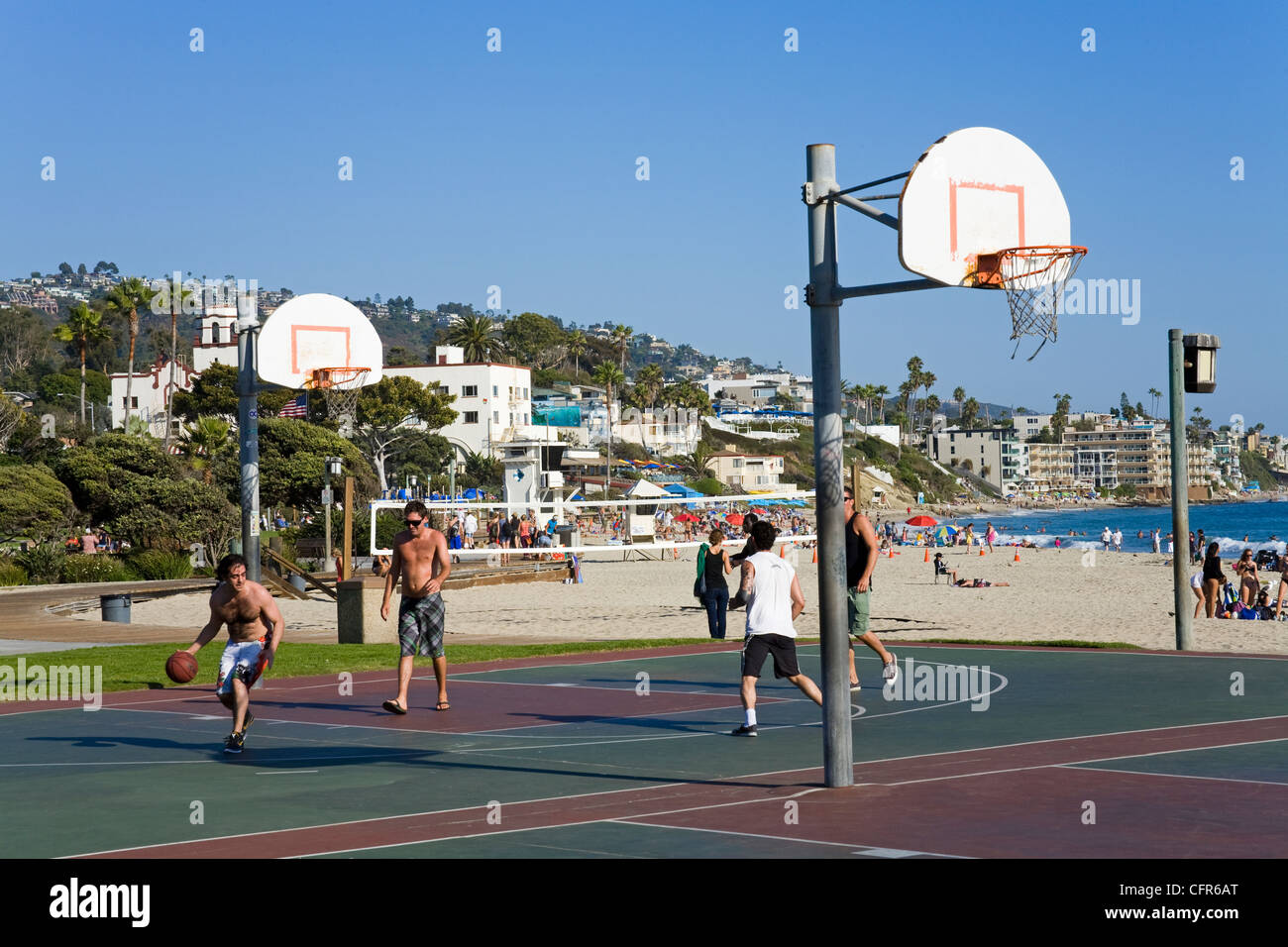 Terrain de basket à Laguna Beach, Orange County, Californie, États-Unis d'Amérique, Amérique du Nord Banque D'Images