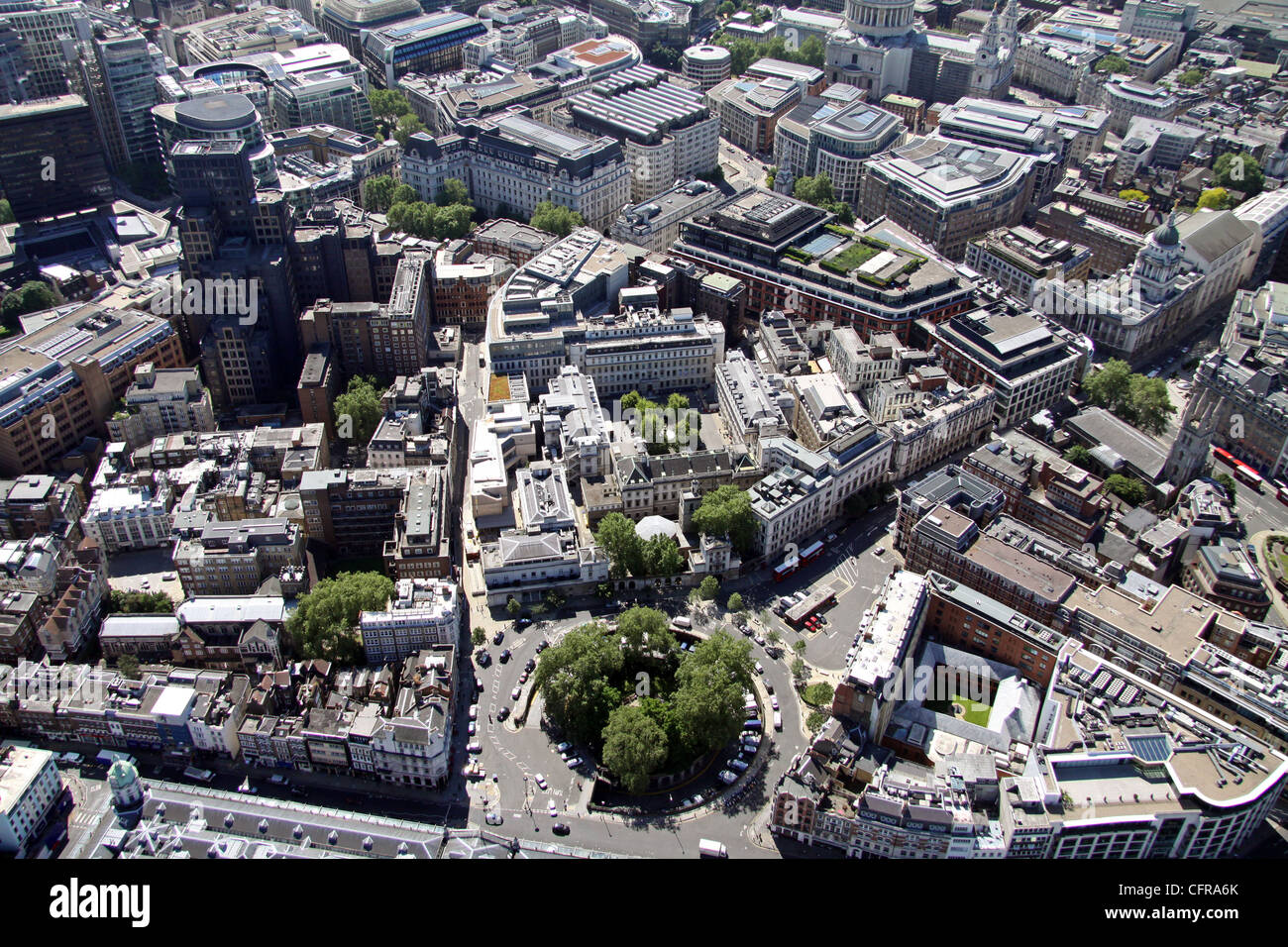 Vue aérienne de St Barts Hospital, Londres Banque D'Images