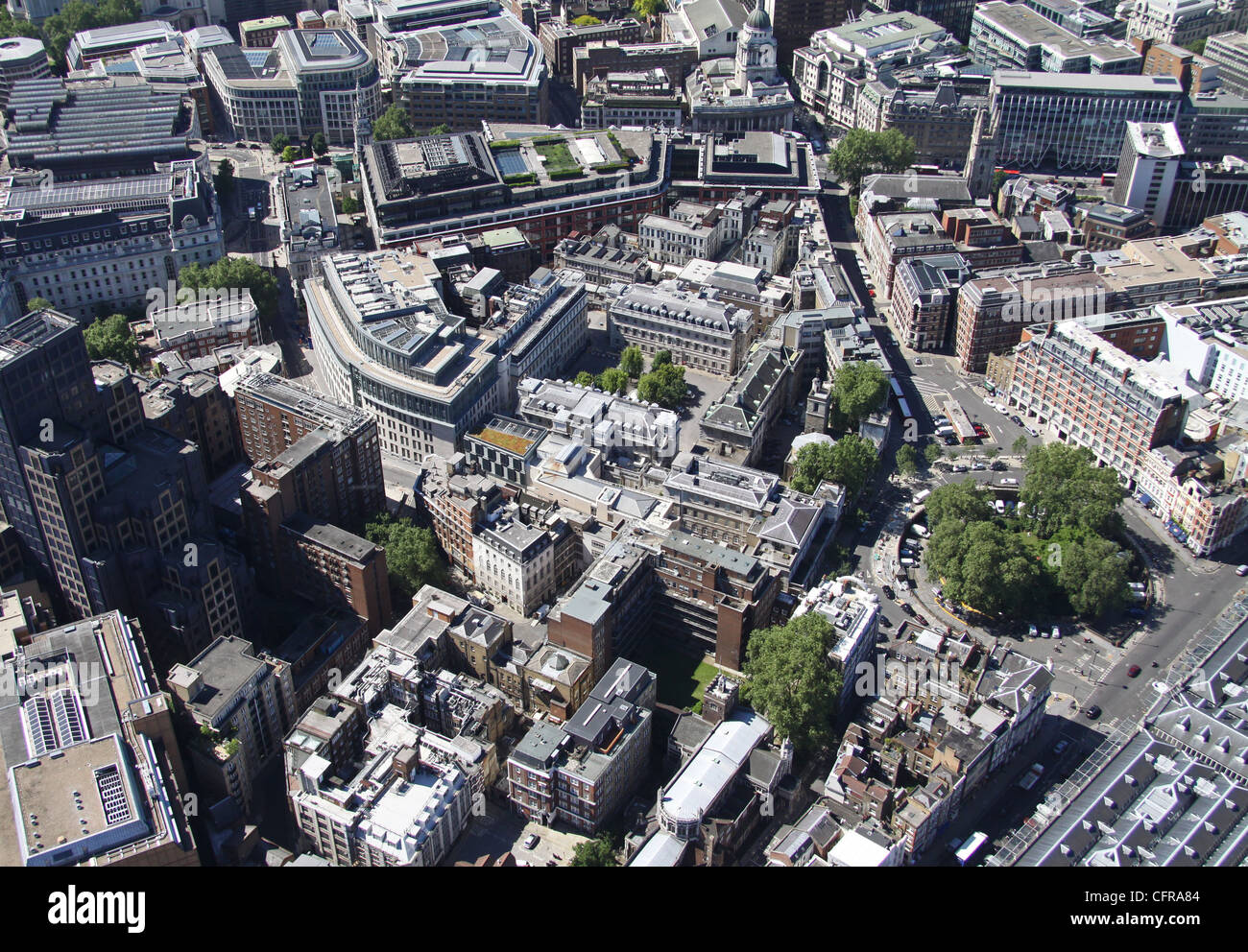 Vue aérienne de St Barts Hospital, Londres Banque D'Images