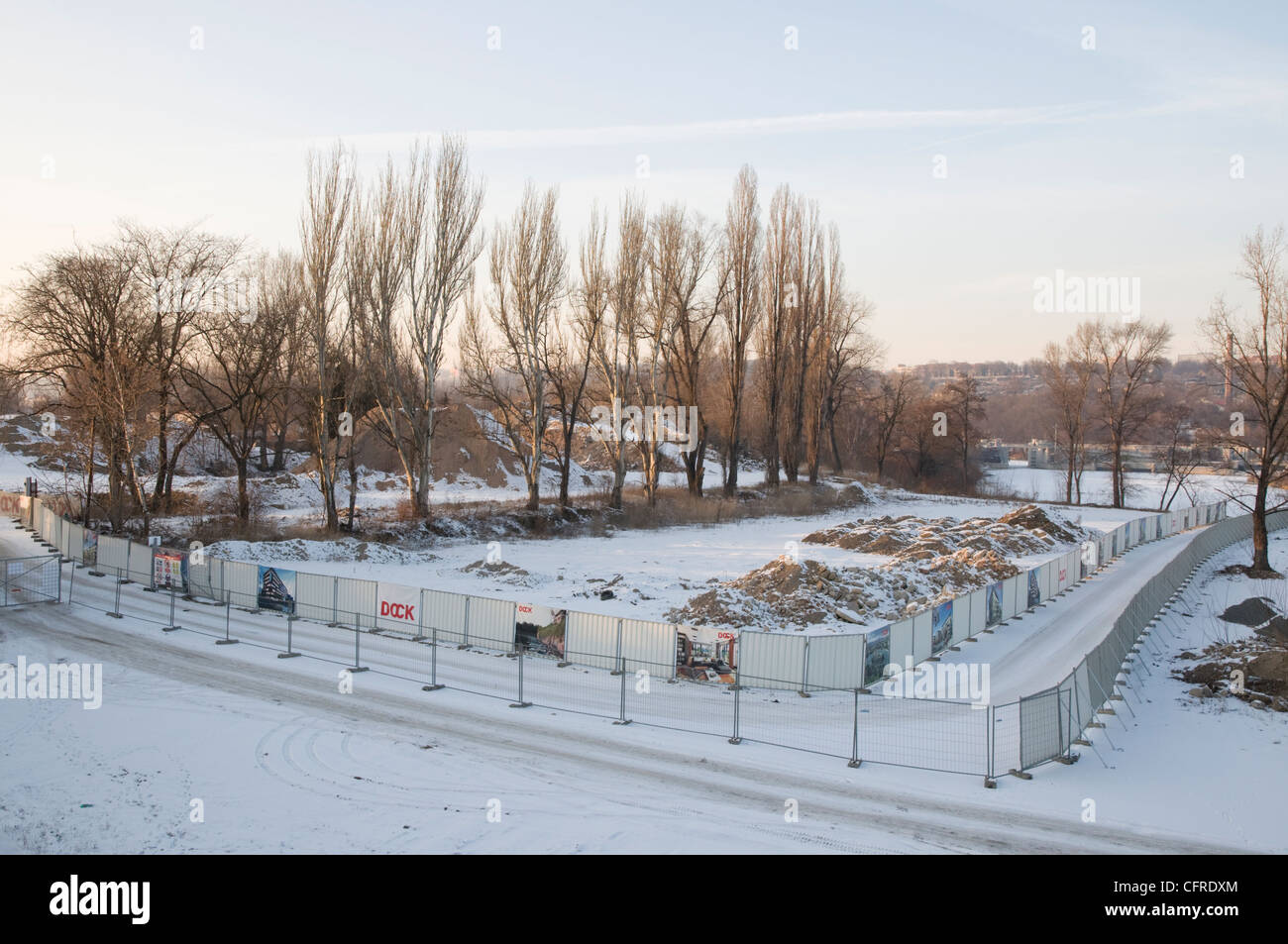 Terrain à construire sur l'île Libensky Ostrov Prague République Tchèque Europe Banque D'Images