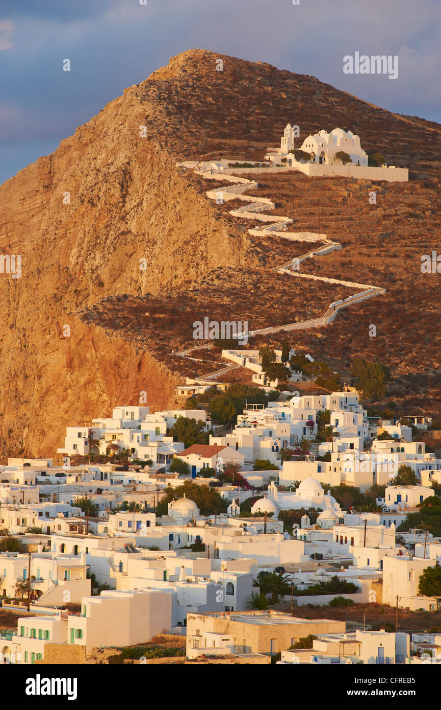 Monastère Panagia Kimissis, Kastro, le village de Chora, Folegandros, Cyclades, îles grecques, Grèce, Europe Banque D'Images