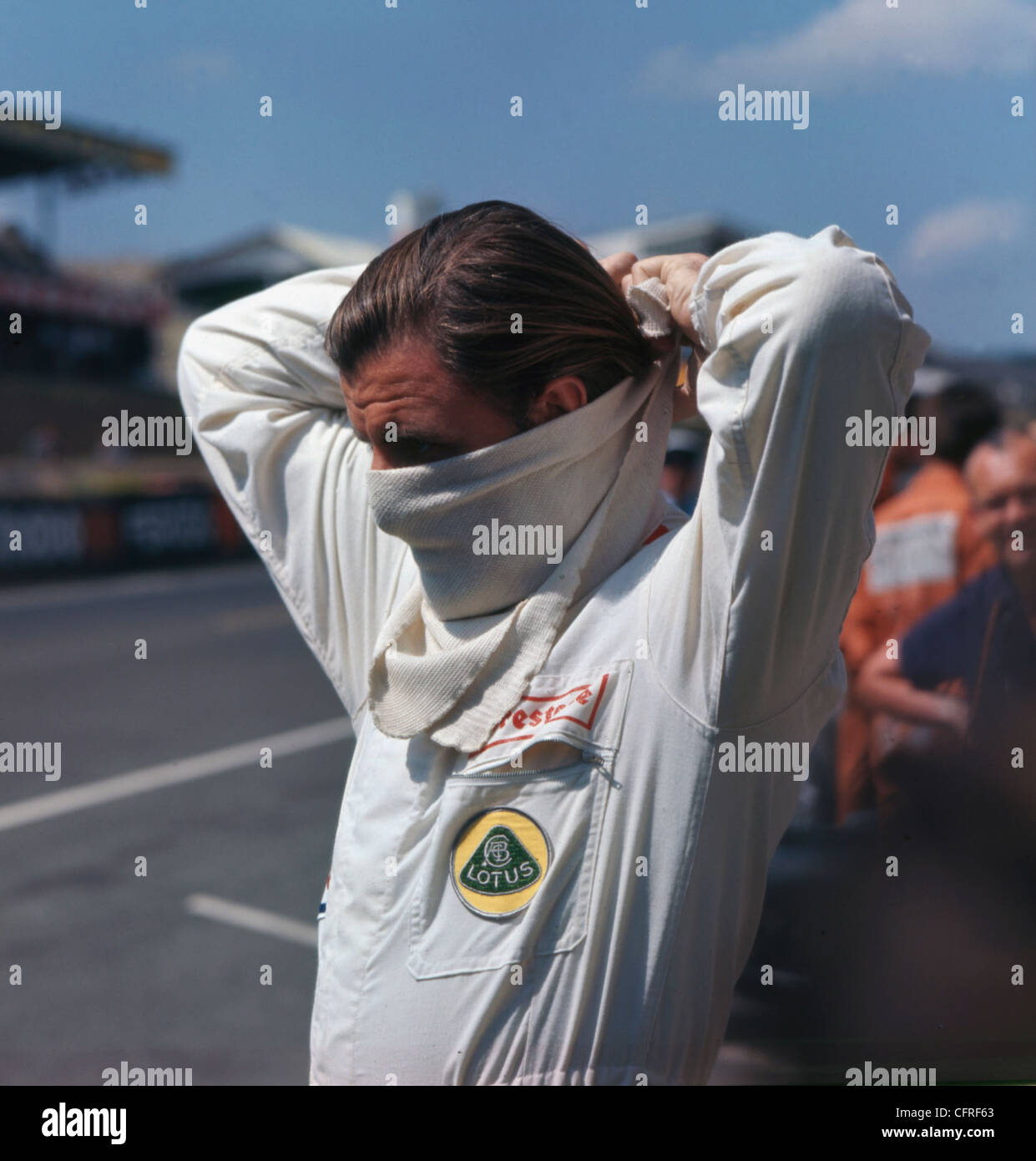 Graham Hill au Grand Prix de France 1967 Banque D'Images