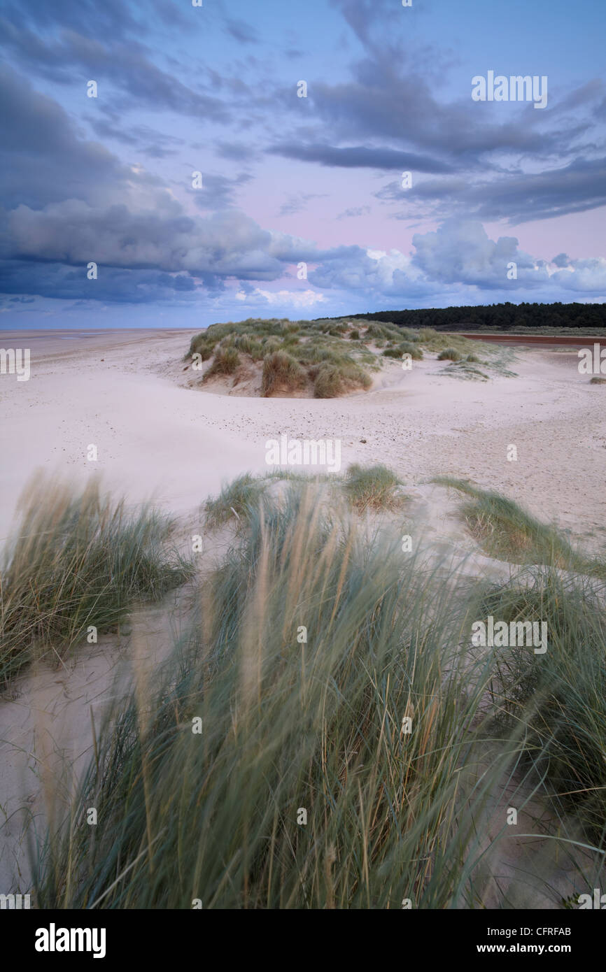 Un soir d'automne orageux à Holkham Bay, Norfolk, Angleterre, Royaume-Uni, Europe Banque D'Images