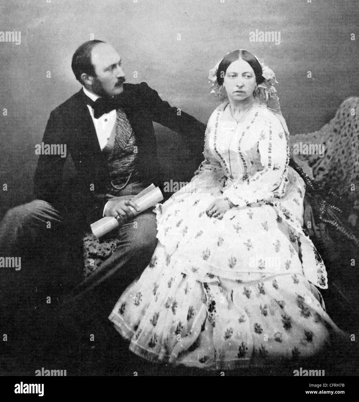 La reine Victoria et le Prince Albert en 1854 lorsque les deux avaient 35 ans. Banque D'Images
