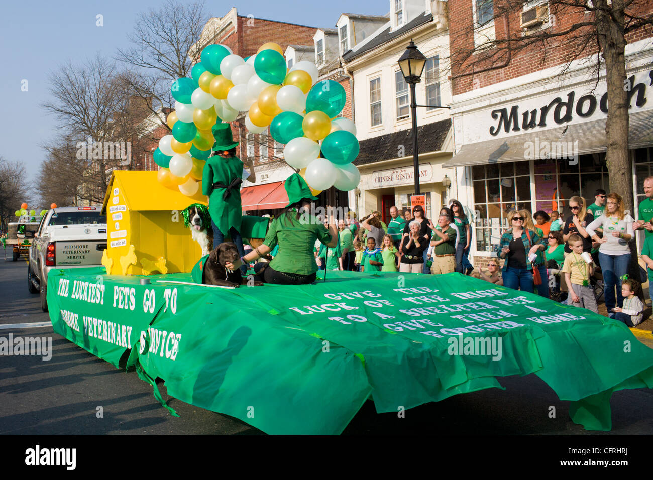 Saint Patrick's Day Parade, Easton, Maryland, comté de Talbot, Eastern Shore Banque D'Images