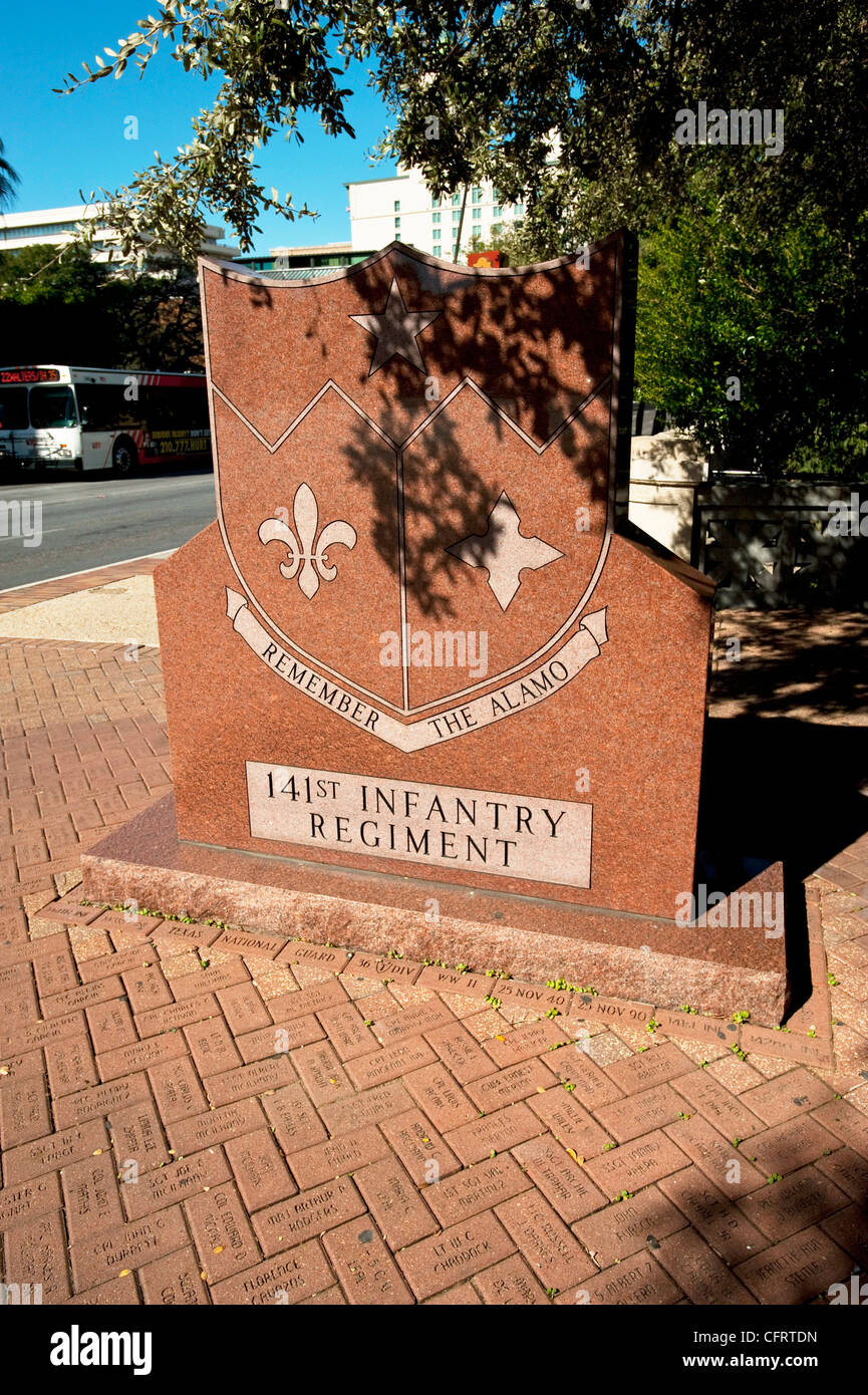 USA, Texas, San Antonio, Monument de la 141e Régiment d'infanterie. Veuillez appeler pour SUPER-HI-RES DES FICHIERS. Banque D'Images