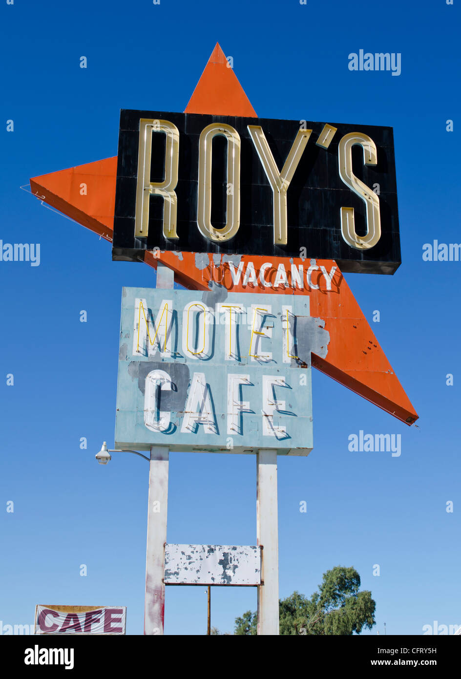 Rt 66 Roy's Motel, Cafe, Amboy, CA Banque D'Images