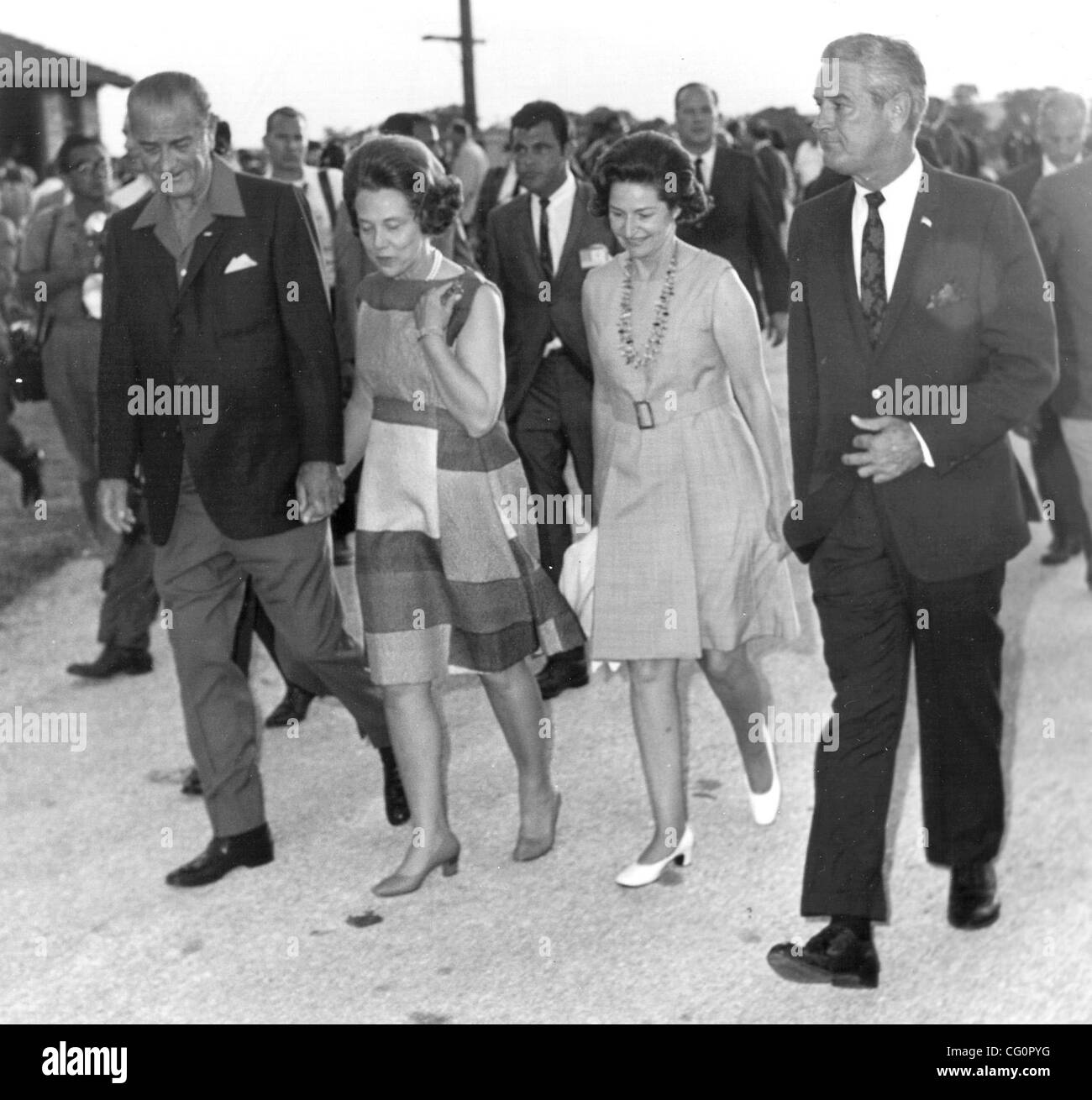 San Antonio Express-News photo de fichier. Hemisfair L-R, Mme le Président Johnson John Connally, Lady Bird et le gouverneur Connally. Le 4 juillet 1968. Banque D'Images