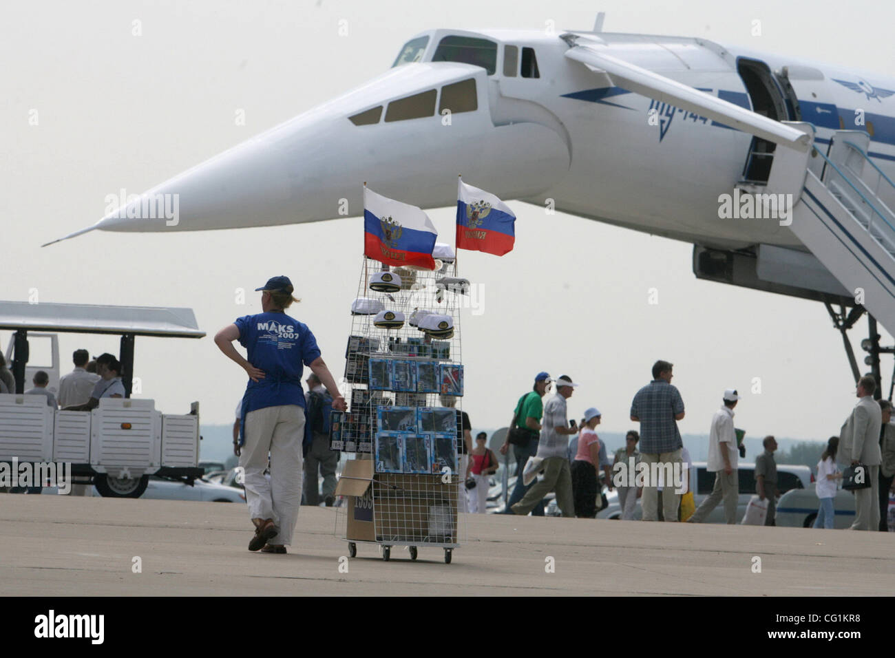 MAKS 2007 Spectacle aérien à Joukovski, près de Moscou. L'avion TU-144. Banque D'Images