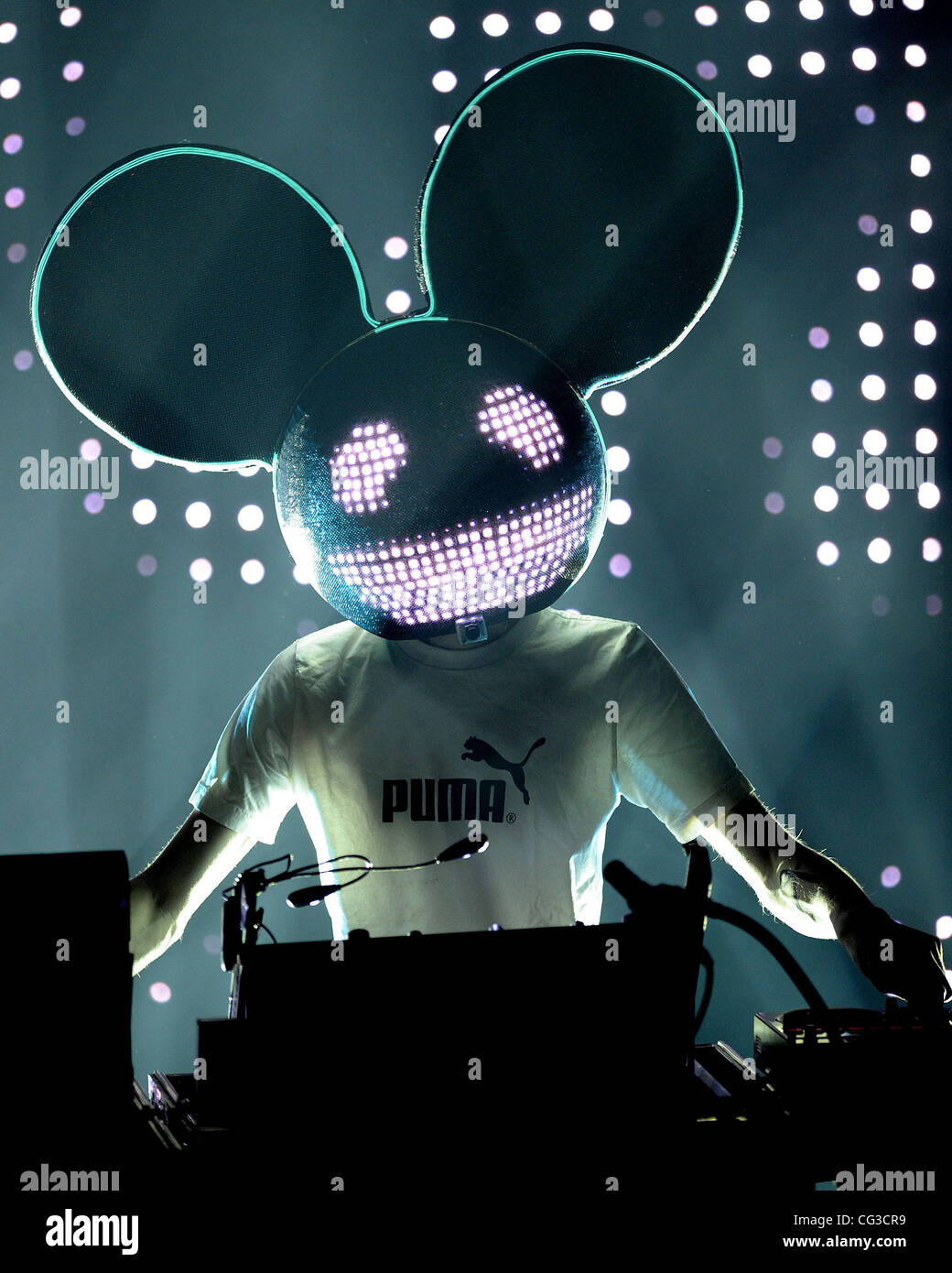 Joel Zimmerman alias Deadmau5 en live au temple maçonnique. Toronto, Canada - 04.01.11 Banque D'Images