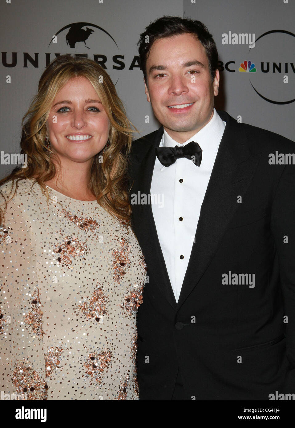 Jimmy Fallon (R) et femme producteur Nancy Juvonen NBC Universal's 68e Golden Globes After Party annuelle tenue à l'hôtel Beverly Hilton à Beverly Hills, Californie - 16.01.11 Banque D'Images