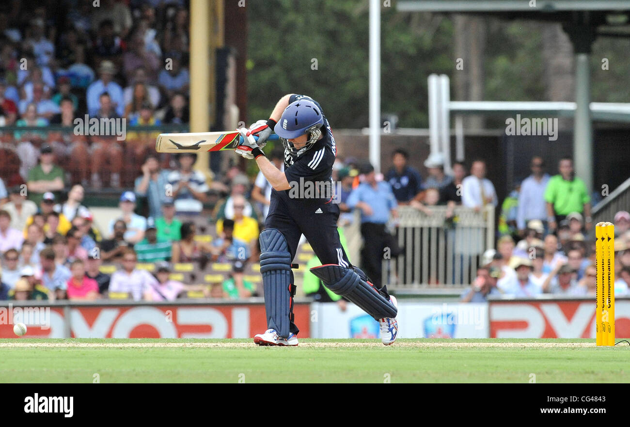 Eoin Morgan un jour série international de cricket de l'Angleterre contre l'Australie SYDNEY, AUSTRALIE - 23.01.11 Banque D'Images