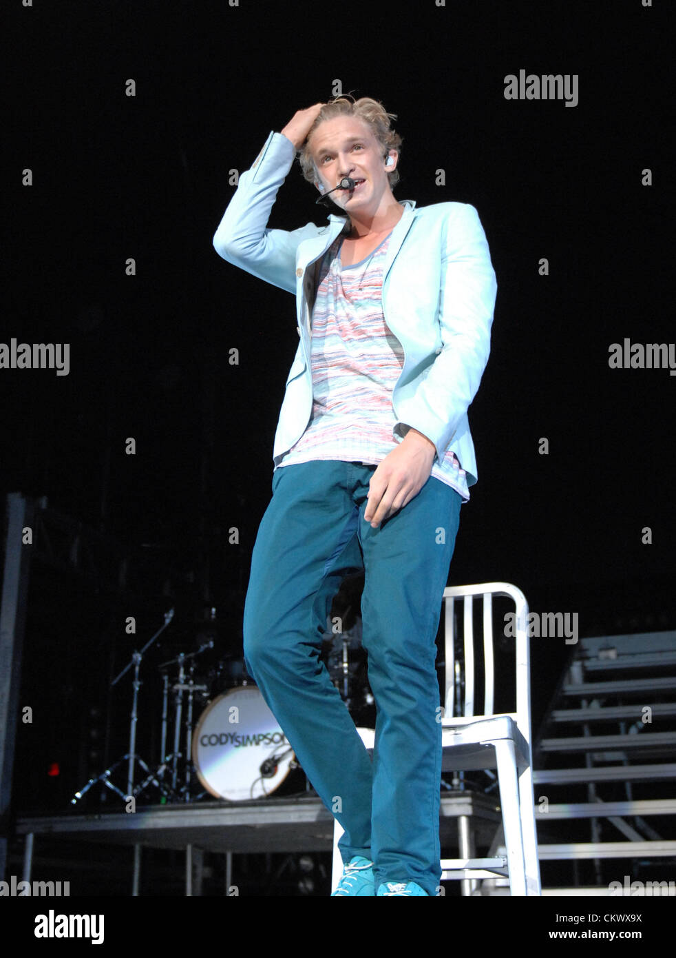 21 août 2012 - Raleigh, Caroline du Nord, États-Unis - chanteur/compositeur australien né CODY SIMPSON à la Time Warner Cable Music Pavilion. (Crédit Image : © Tina Fultz/ZUMAPRESS.com) Banque D'Images