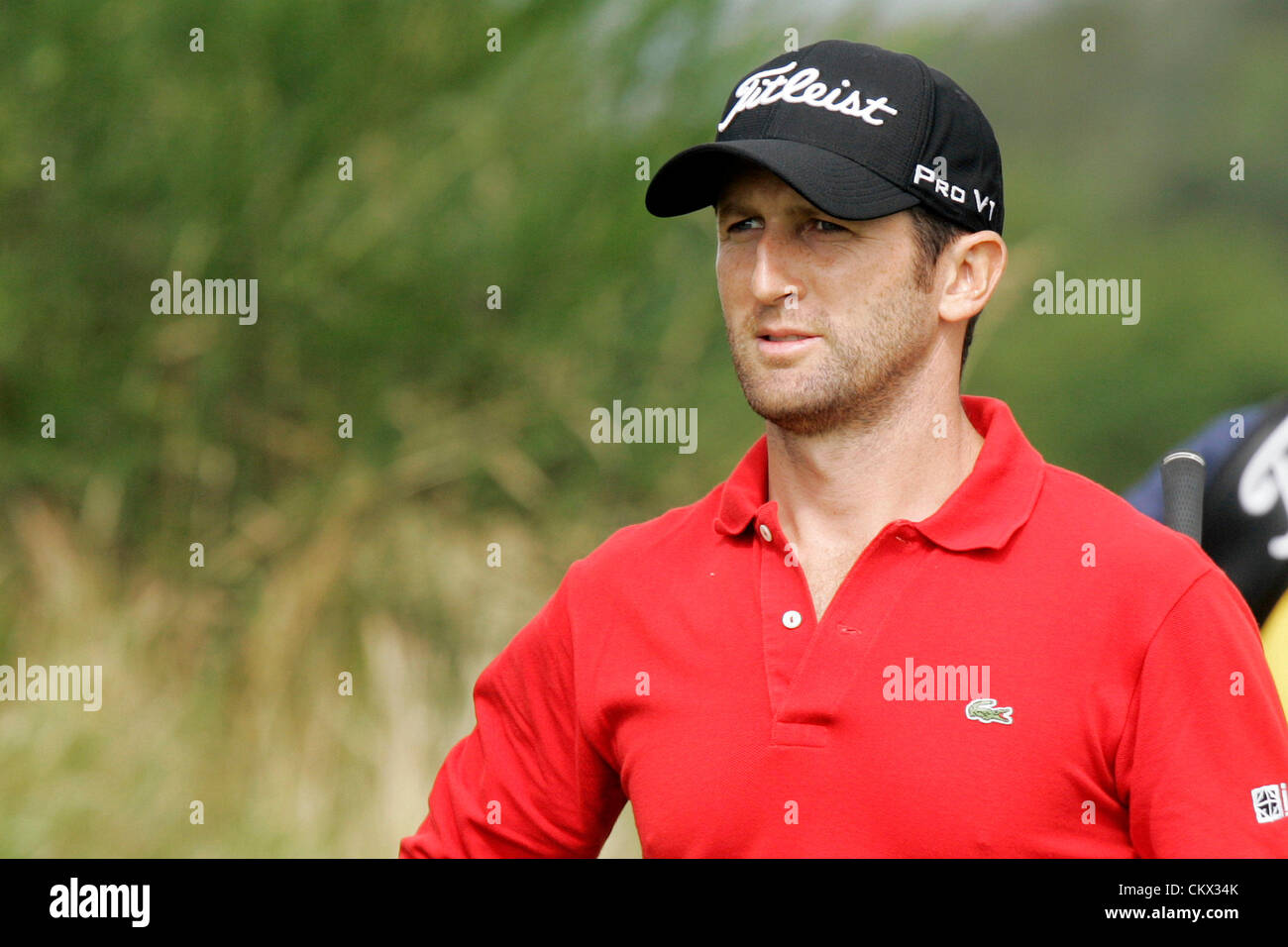 25.08.2012 Gleneagles, en Ecosse. Grégory BOURDY au cours de la troisième journée du championnat Johnnie Walker à Gleneagles de Golf. Banque D'Images