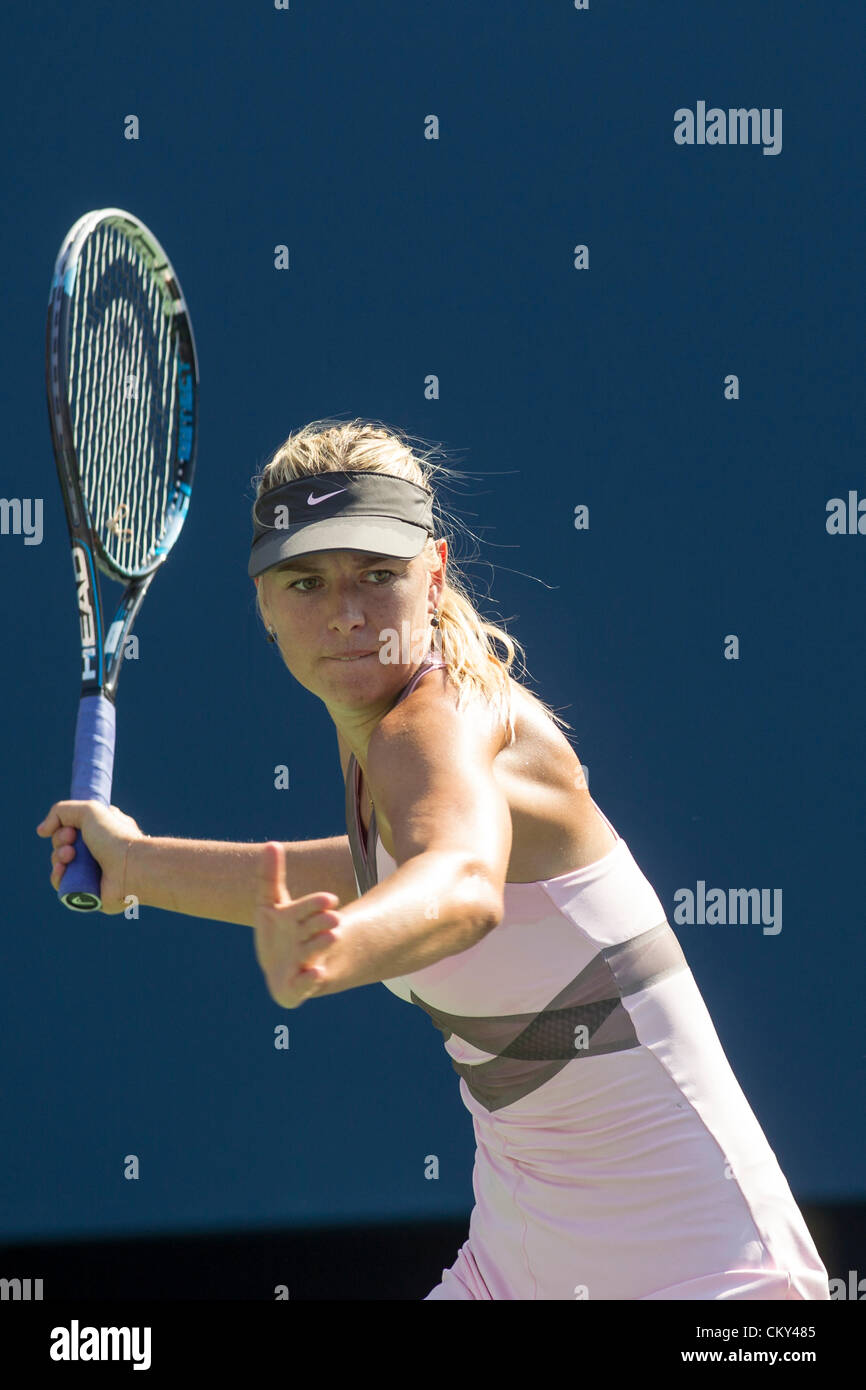 Maria Sharapova (RUS) en compétition à l'US Open 2012, le tournoi de tennis de Flushing, New York. USA. 31 août. Banque D'Images