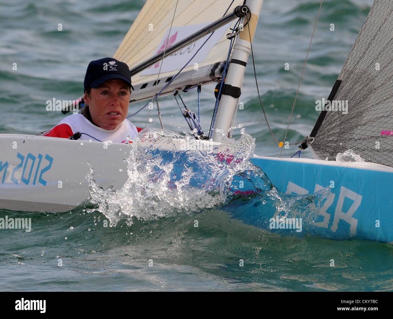 Jeux Paralympiques de Londres 2012 : Voile 2.4 Classe de compteurs Helena Lucas de Grande-bretagne 06th Septembre, 2012 Photo par : DORSET MEDIA SERVICE Banque D'Images