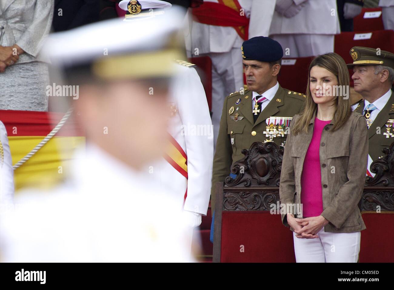 16 juillet 2011 - Marin, Galice, Espagne - Le Prince Felipe d'Espagne et de la princesse Letizia d'Espagne visite Naval Academy à Marin pour assister à la cérémonie de remise de diplômes à Marin, Pontevedra (crédit Image : © Jack Abuin/ZUMAPRESS.com) Banque D'Images