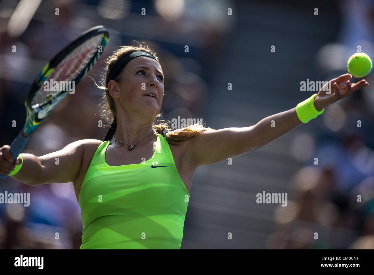 New York, USA. 7 septembre 2012. Victoria Azarenka (BLR) qui se font concurrence sur le demi-finales à l'US Open 2012, le tournoi de tennis de Flushing, New York. USA. Banque D'Images