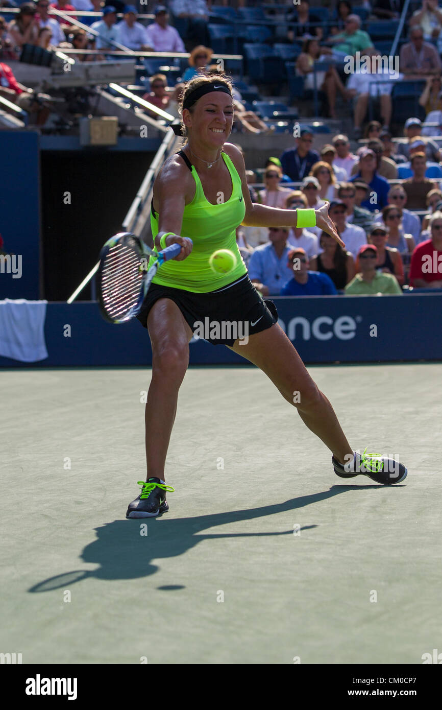 New York, USA. 7 septembre 2012. Victoria Azarenka (BLR) qui se font concurrence sur le demi-finales à l'US Open 2012, le tournoi de tennis de Flushing, New York. USA. 9 Septembre Banque D'Images