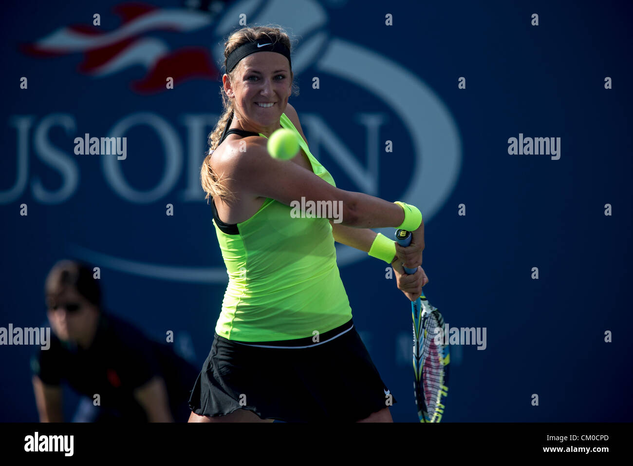 New York, USA. 7 septembre 2012. Victoria Azarenka (BLR) qui se font concurrence sur le demi-finales à l'US Open 2012, le tournoi de tennis de Flushing, New York. USA. 9 Septembre Banque D'Images