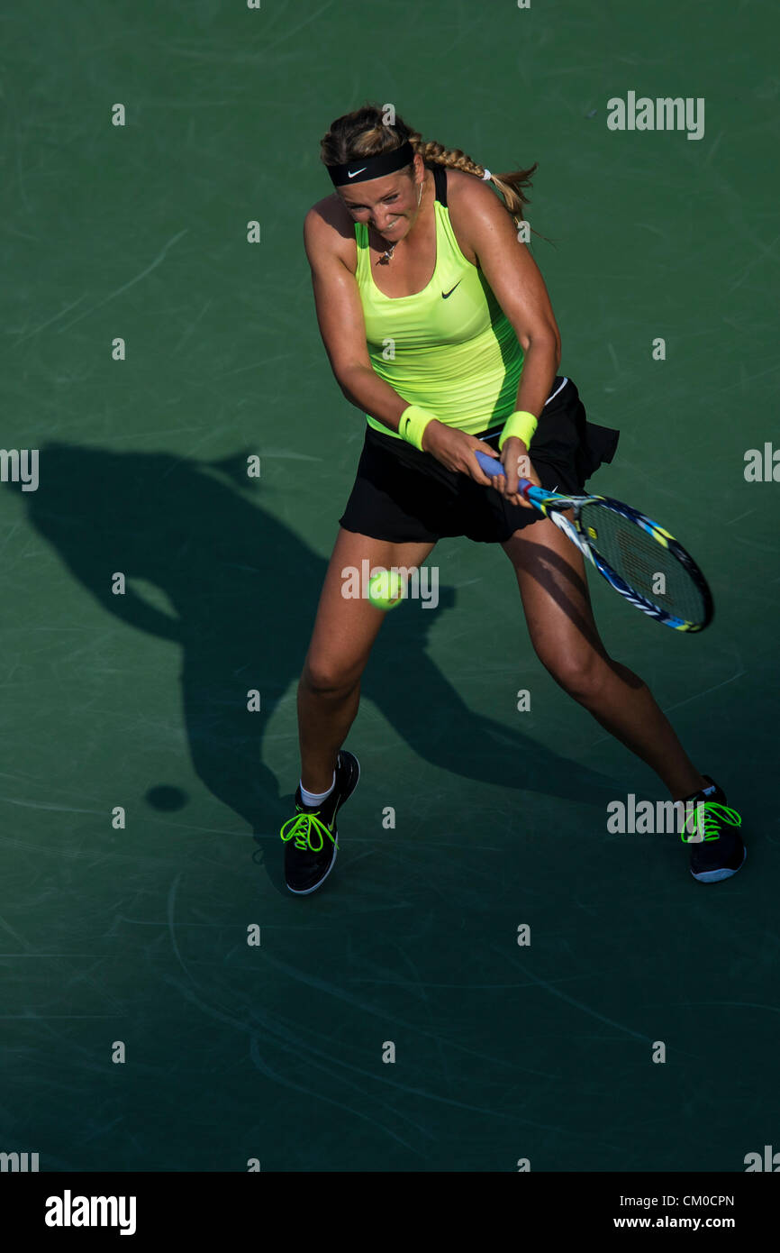 New York, USA. 7 septembre 2012. Victoria Azarenka (BLR) qui se font concurrence sur le demi-finales à l'US Open 2012, le tournoi de tennis de Flushing, New York. USA. 9 Septembre Banque D'Images