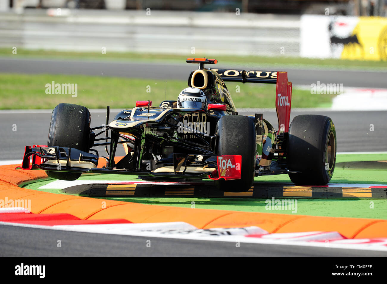 Monza, Italie. 8 septembre 2012. Kimi Raikkonen de Lotus en action lors de la journée de qualification GP d'Italie 2012. Banque D'Images