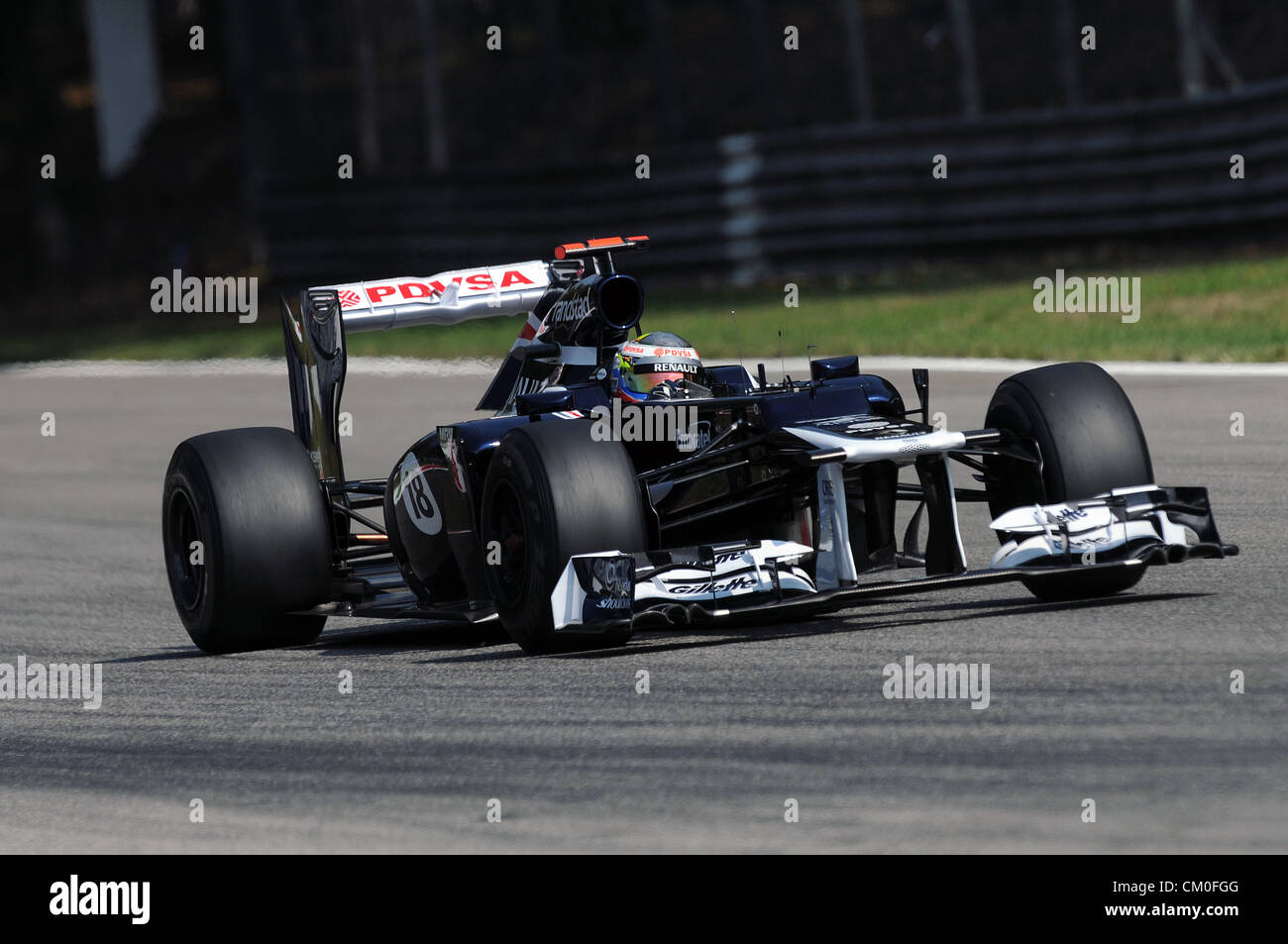 Monza, Italie. 8 septembre 2012. Pastor Maldonado de Williams en action lors de la journée de qualification GP d'Italie 2012. Banque D'Images