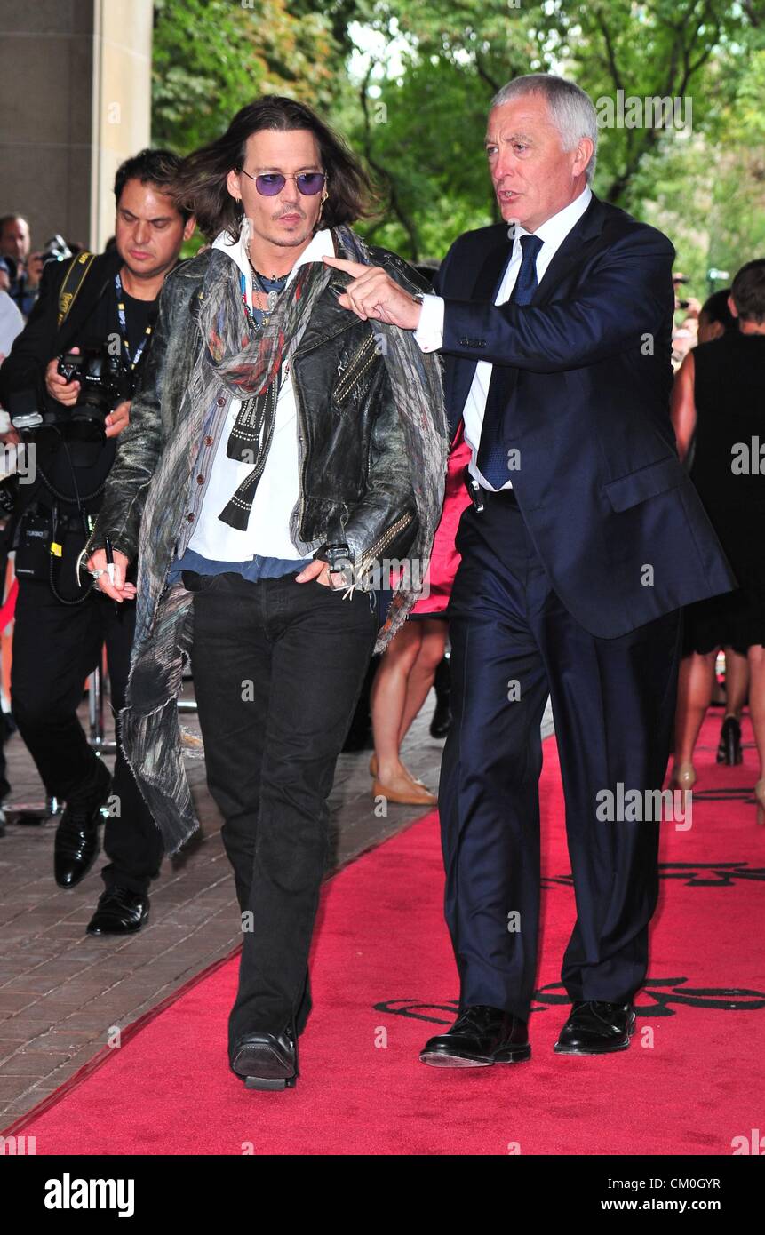 Toronto, Canada. 8 septembre 2012. Johnny Depp aux arrivées pour l'ouest de Memphis en première mondiale au Festival International du Film de Toronto, Ryerson Theatre, Toronto, le 8 septembre 2012. Photo par : Gregorio Binuya/Everett Collection/Alamy Live News Banque D'Images