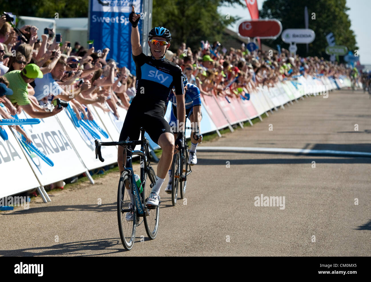 09.09.2012 Norwich, Angleterre. Luc re de l'équipe Sky remporte la première étape du Tour de Grande-Bretagne d'Ipswich à la Norfolk Showground. Banque D'Images