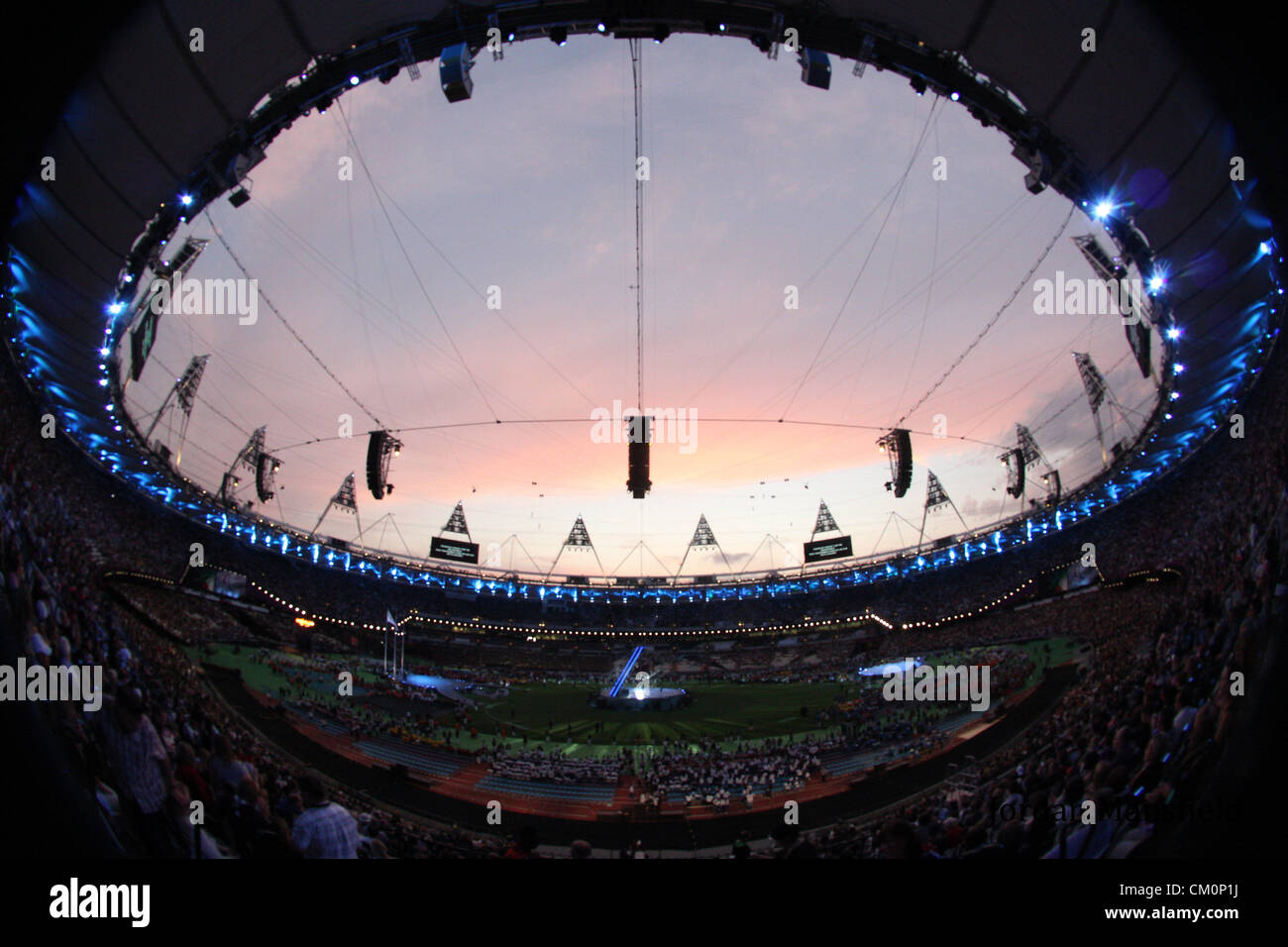 9.09.2012 Londres, Angleterre. Le stade olympique d'avance ce soir la cérémonie de clôture des Jeux Paralympiques de Londres 2012 Banque D'Images