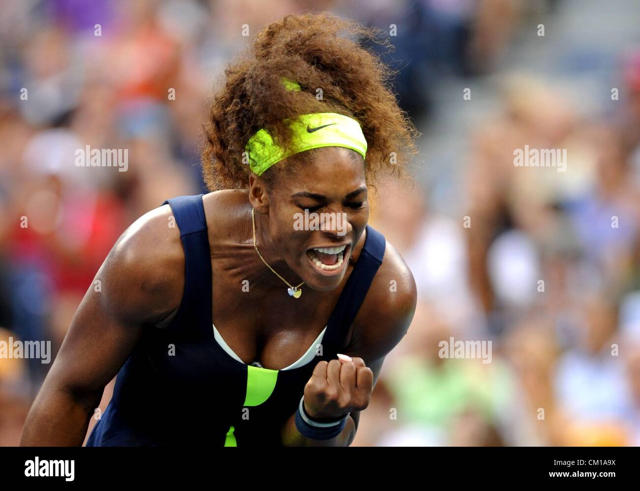 09.09.2012. Le rinçage, NYC, USA. Serena Williams, de l'célèbre un moment donné pendant qu'elle finale femmes Banque D'Images