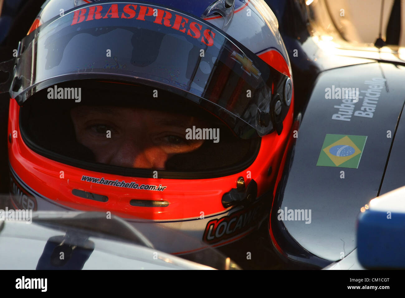 12 septembre 2012 - Fontana, Californie, États-Unis - Indycar, MAV PLAT 500, Fontana, CA, 12-15 septembre 2012, RUBENS BARRICHELLO, KV Racing Technology (Image Crédit : © Ron Bijlsma/ZUMAPRESS.com) Banque D'Images