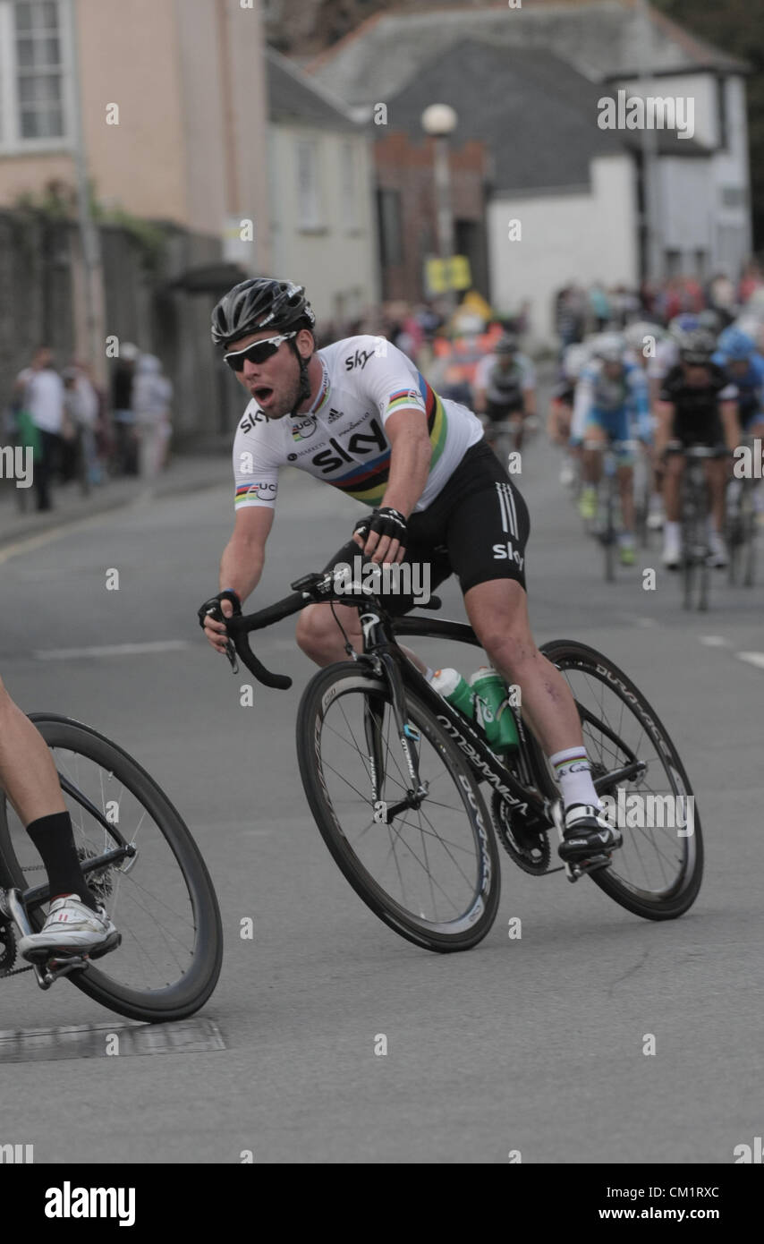 Champion du monde Mark Cavendish au Tour of Britain Great Torrington 15 Sept 2012 stage 7 Barnstaple à Dartmouth Devon UK Banque D'Images