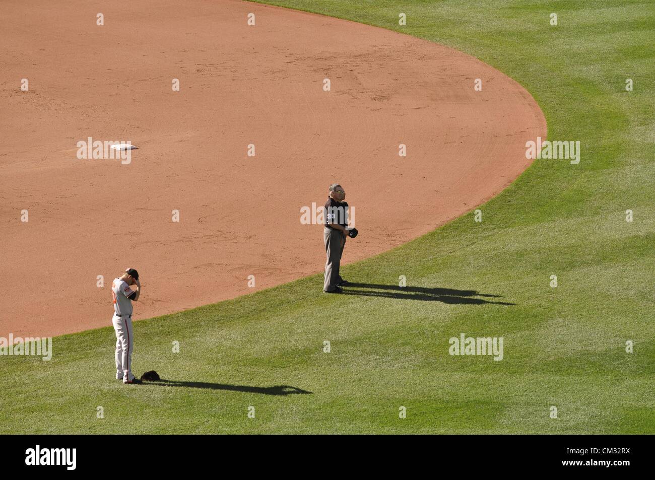 Boston, USA, dimanche 23 septembre 2012. Red Sox de Boston jouer les Orioles de Baltimore à Fenway Park Banque D'Images