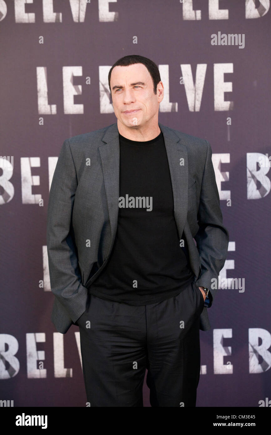 25 septembre 2012. Rome, Italie. John Travolta à un photocall pour le film "sauvages". Banque D'Images