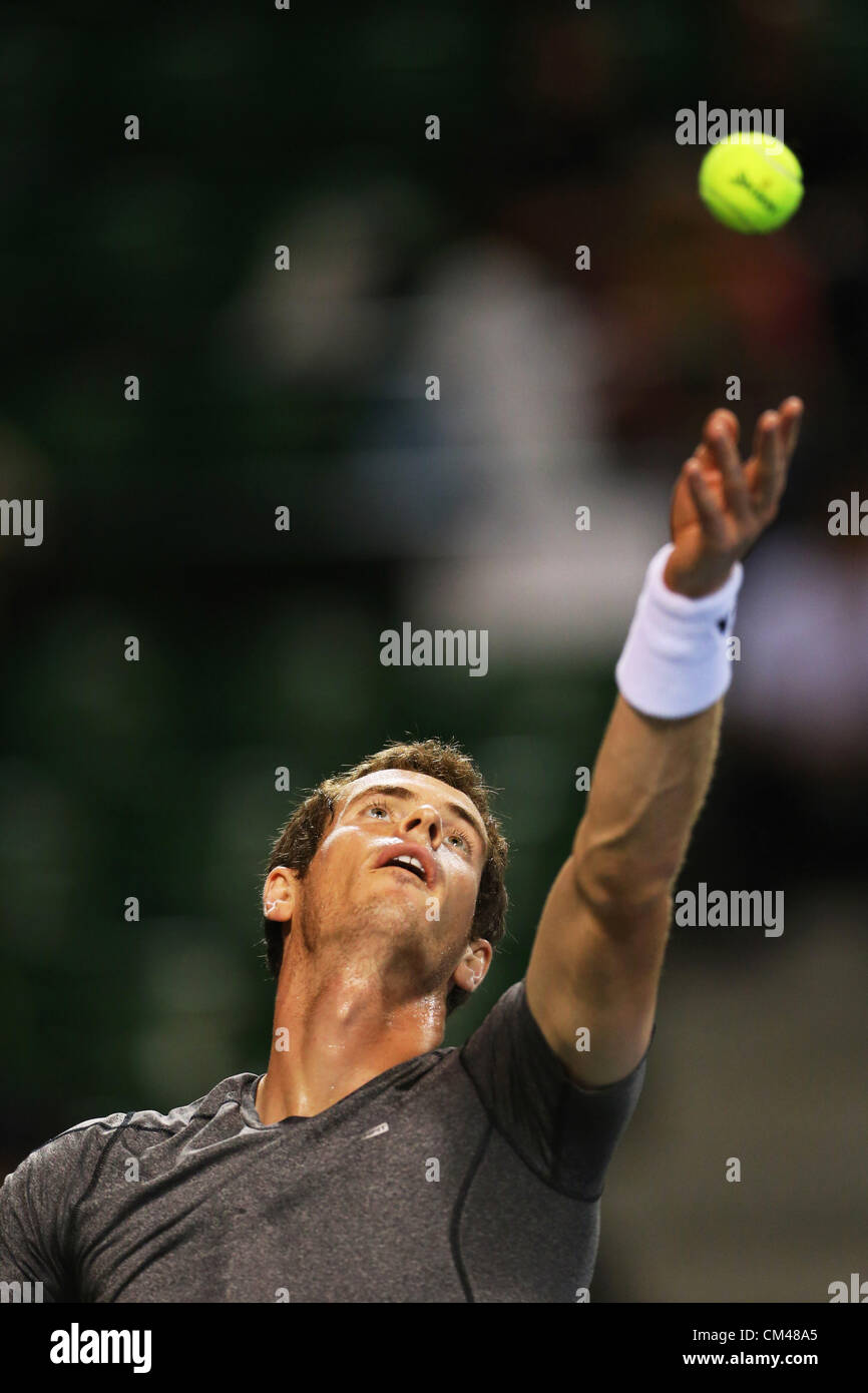 Andy Murray (GBR)joue au Japon, Rakuten Open 2012 ATP Dimanche au Colisée Ariake, Tokyo, Japon. Le 30 septembre 2012. Banque D'Images