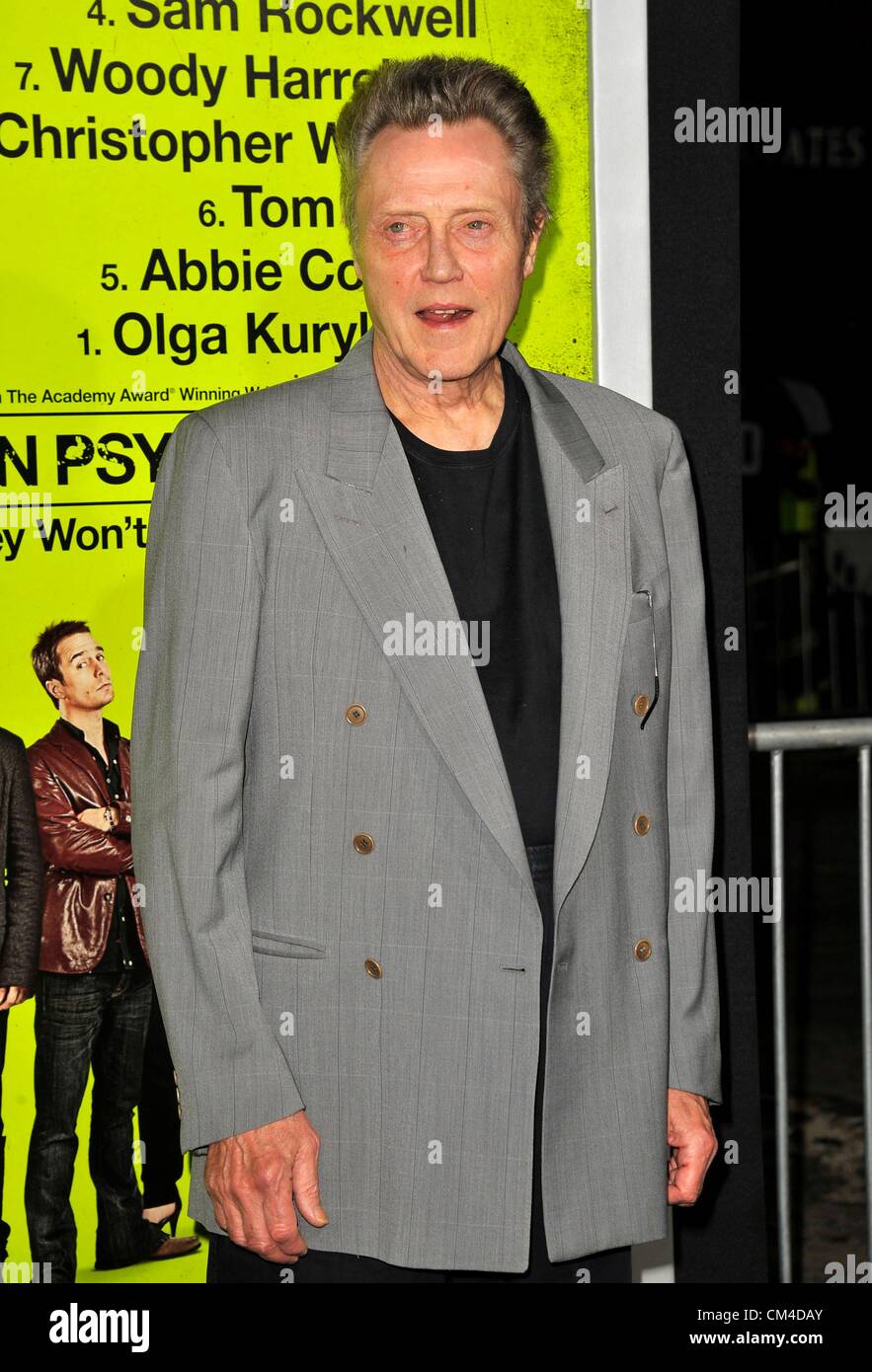USA. Christopher Walken aux arrivées pour sept psychopathes Premiere, Bruin Theatre, Los Angeles, CA le 1 octobre 2012. Photo par : Dee Cercone/Everett Collection/ Alamy live news. Banque D'Images