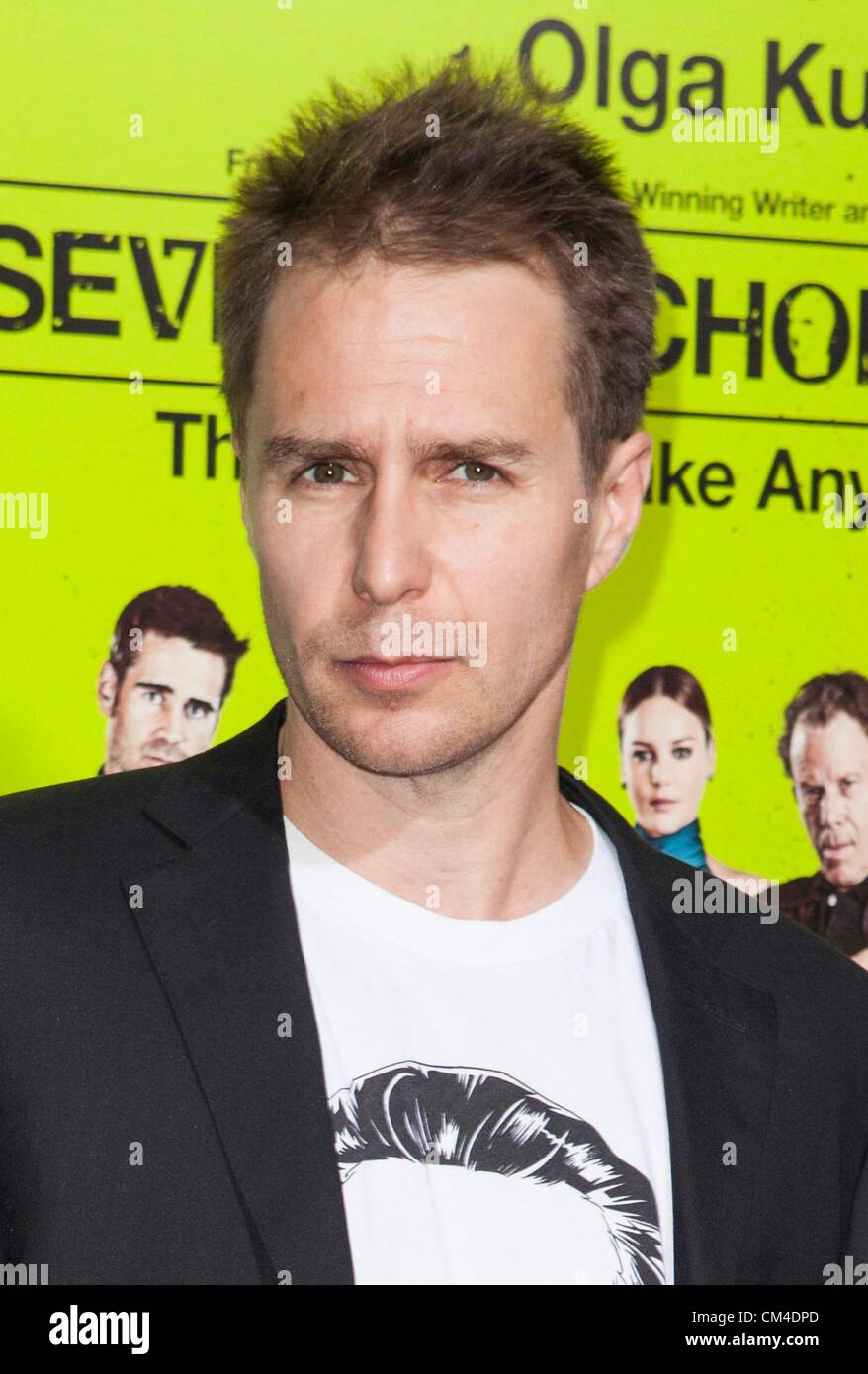 USA. Sam Rockwell aux arrivées pour sept psychopathes Premiere, Bruin Theatre, Los Angeles, CA le 1 octobre 2012. Photo par : Emiley Schweich/Everett Collection/ Alamy live news. Banque D'Images