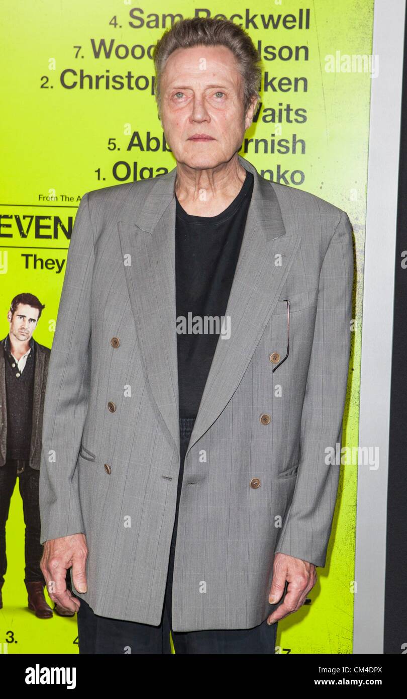 USA. Christopher Walken aux arrivées pour sept psychopathes Premiere, Bruin Theatre, Los Angeles, CA le 1 octobre 2012. Photo par : Emiley Schweich/Everett Collection/ Alamy live news. Banque D'Images