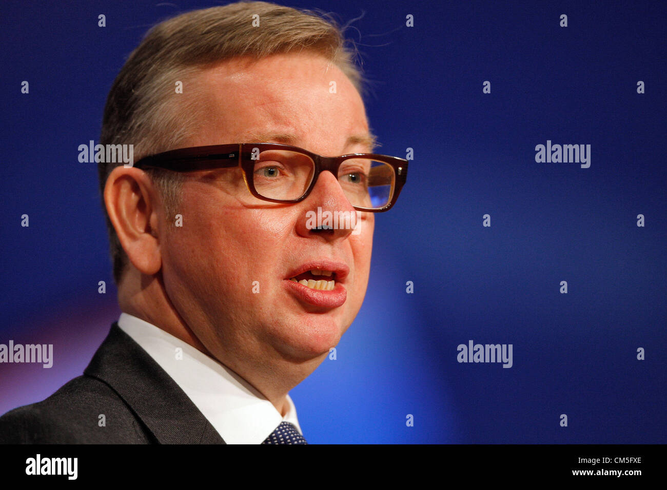 Secrétaire de l'éducation MICHAEL GOVE 09 Octobre 2012 L'ICC BIRMINGHAM ENGLAND Banque D'Images