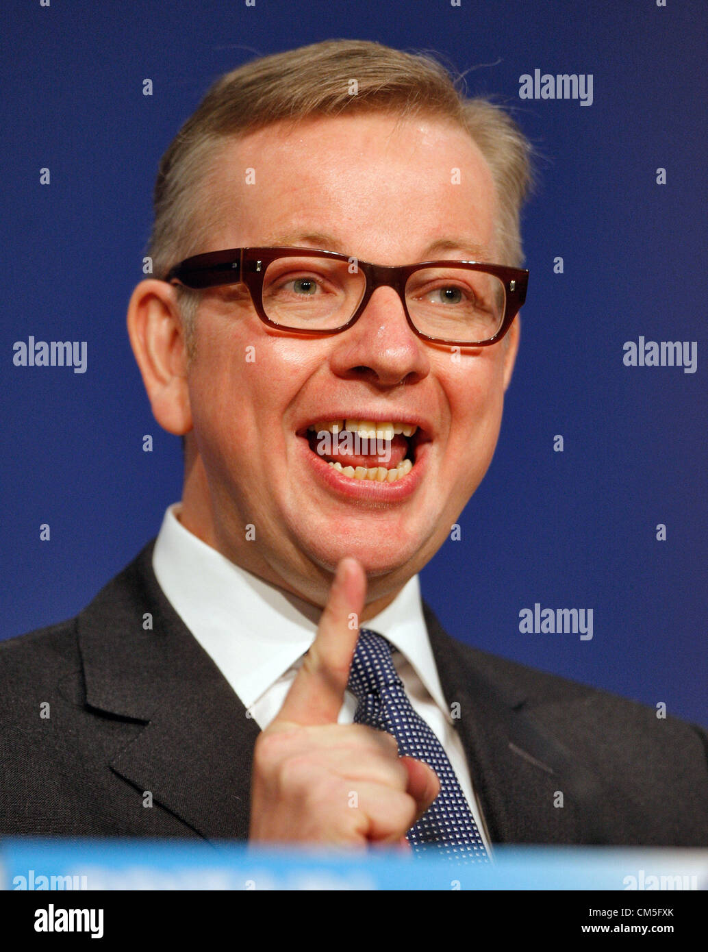 Secrétaire de l'éducation MICHAEL GOVE 09 Octobre 2012 L'ICC BIRMINGHAM ENGLAND Banque D'Images