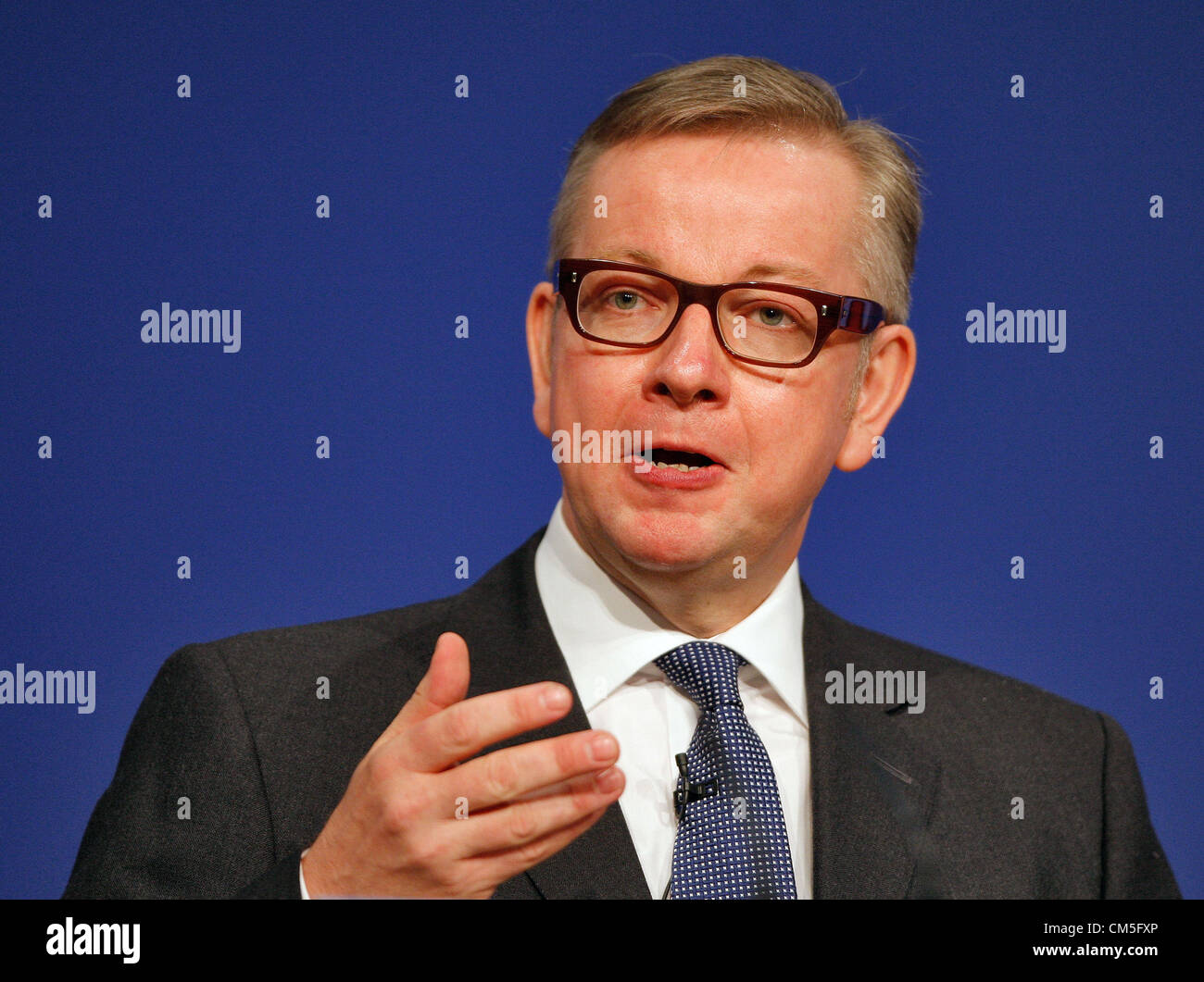 Secrétaire de l'éducation MICHAEL GOVE 09 Octobre 2012 L'ICC BIRMINGHAM ENGLAND Banque D'Images