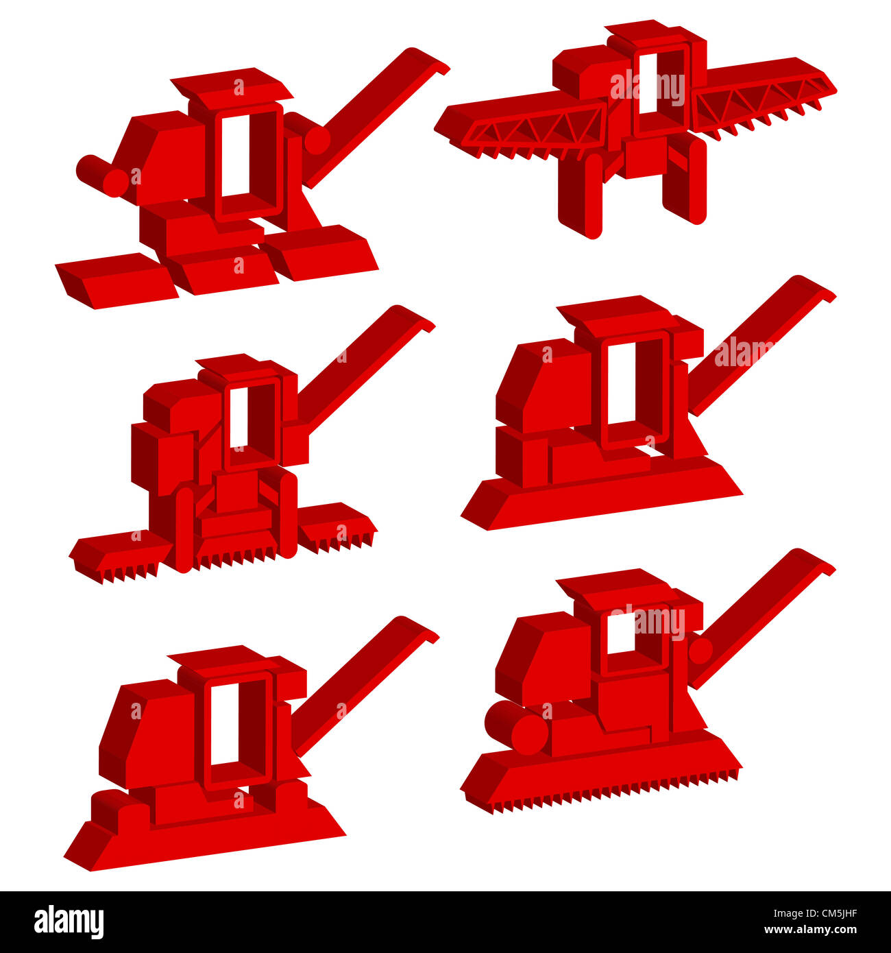 Réglage de la moissonneuse-batteuse pour la récolte des véhicules agricoles Banque D'Images