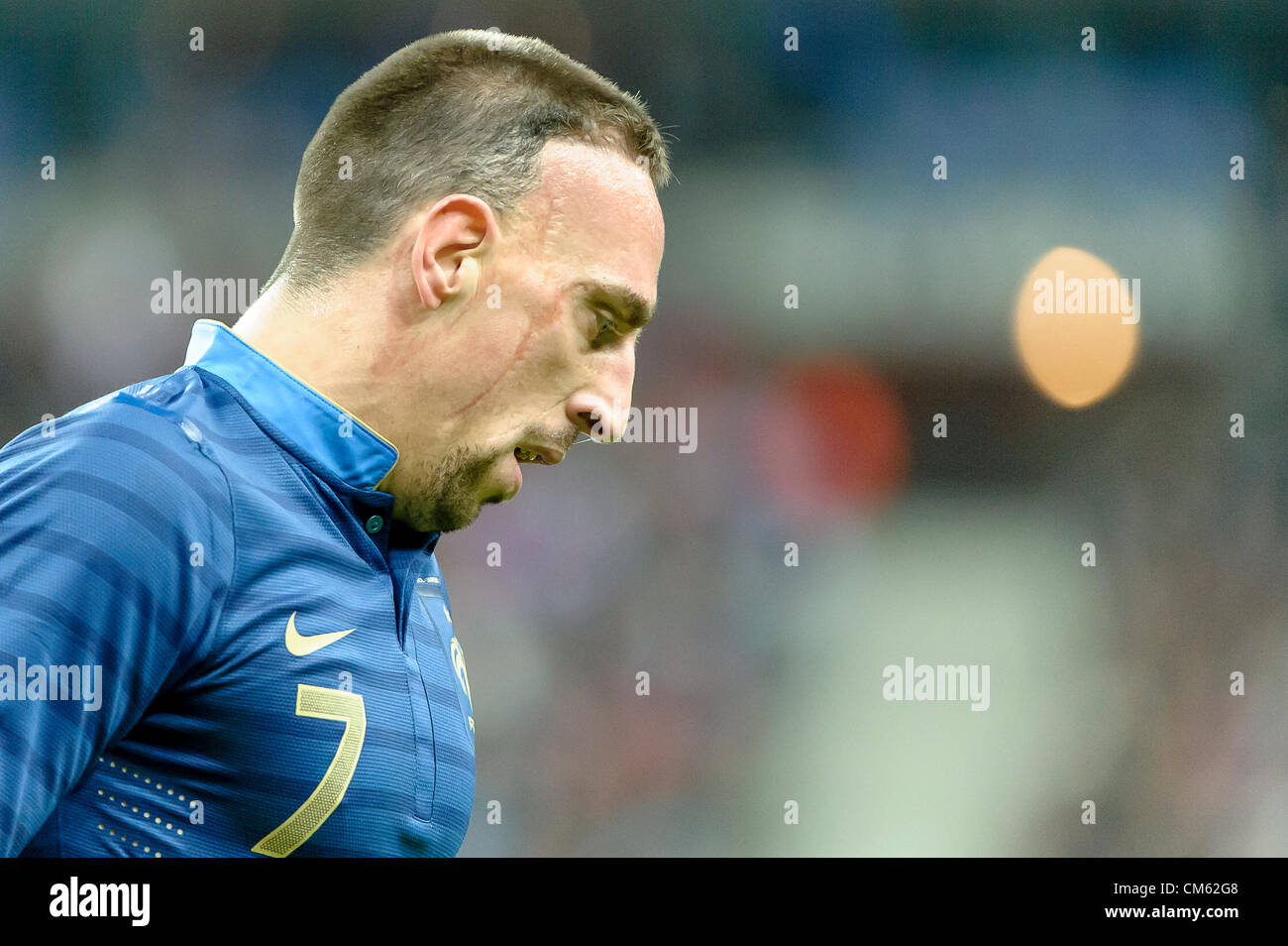 Saint-Denis, France, le 12 octobre 2012. France / Japon. L'attaquant français Franck Ribéry. Banque D'Images