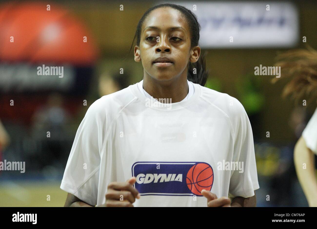 Gdynia, Pologne 20, octobre 2012 : Ford Germaz Extraleague de basket-ball. Antonia Bennett avant de la BI v Wisla Can-Pack Krakow Gdynia jeu. Banque D'Images